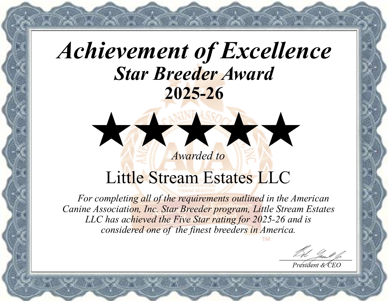 Little Stream Estates, LLC, dog, breeder, star, certificate, Little Stream Estates-LLC, Lititz, PA, Pennsylvania, puppy, dog, kennels, mill, puppymill, usda, 5-star, aca, ica, registered, Cavalier King Charles Spaniel, 18528